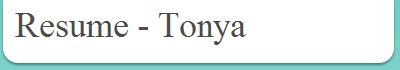 Resume - Tonya
